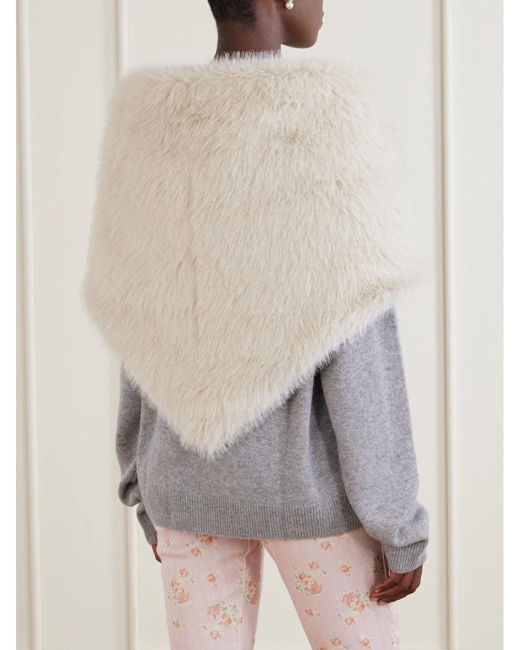 Simone Rocha White Plush Scarf