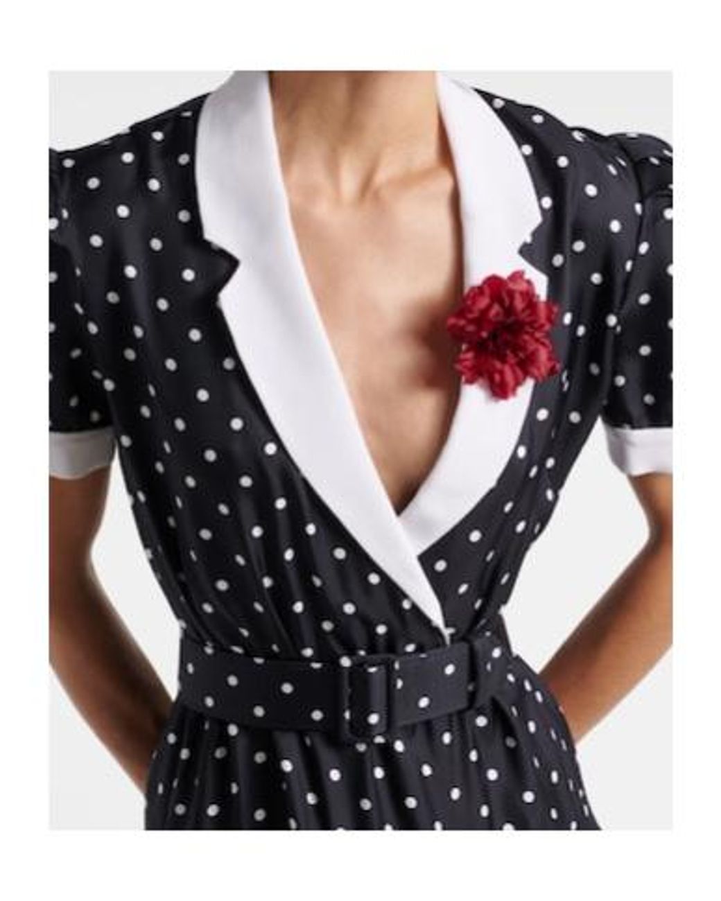 Rodarte Blue Polka Dot Silk Twill Minidress