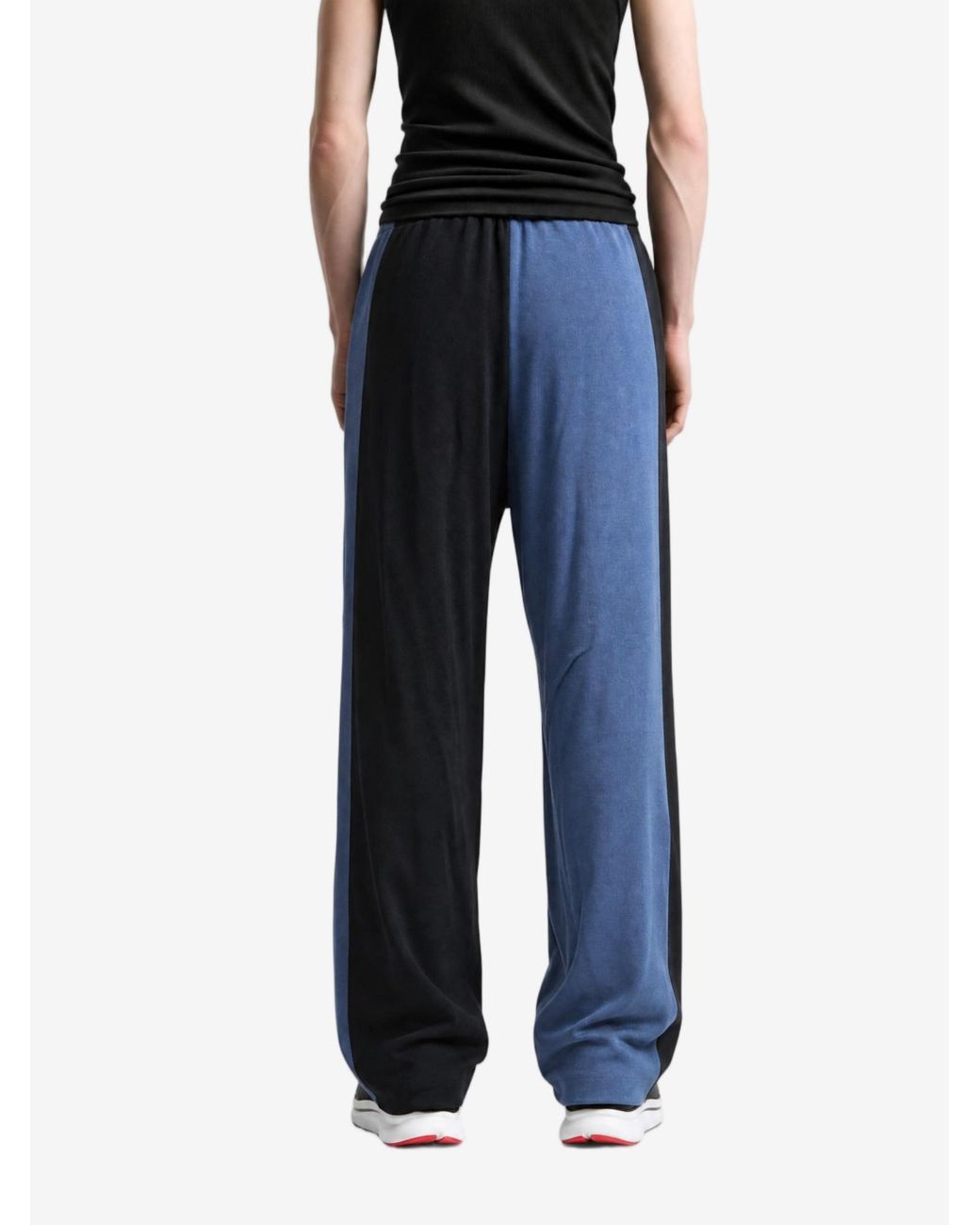 Kiko Kostadinov Blue Color-Blocked Drawstring Casual Pants for men