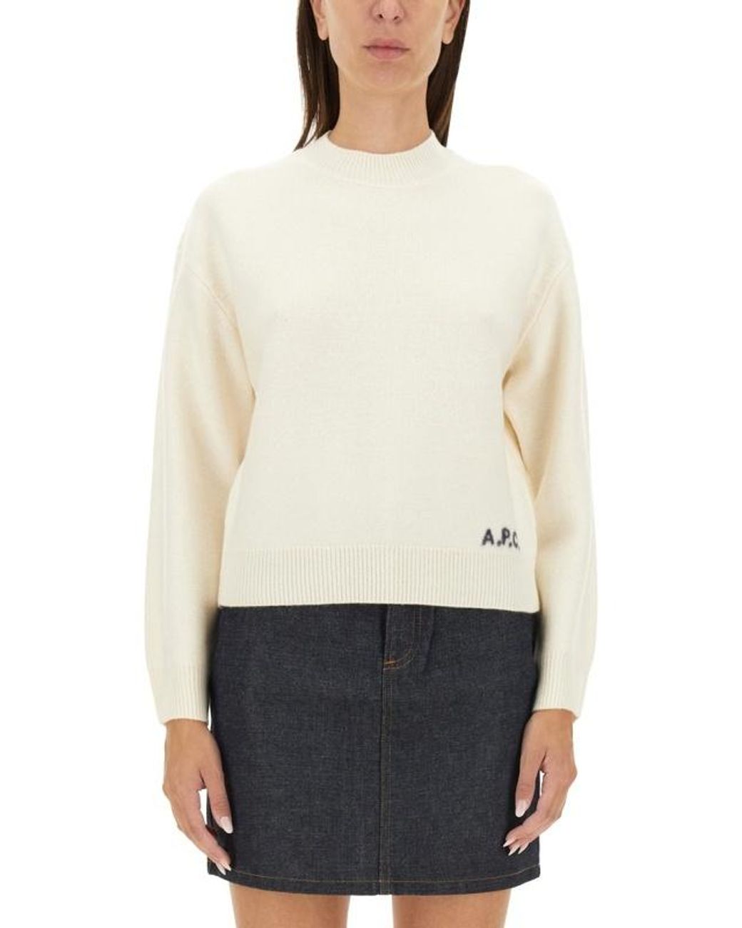 A.P.C. Gray Crewneck Knitted Jumper