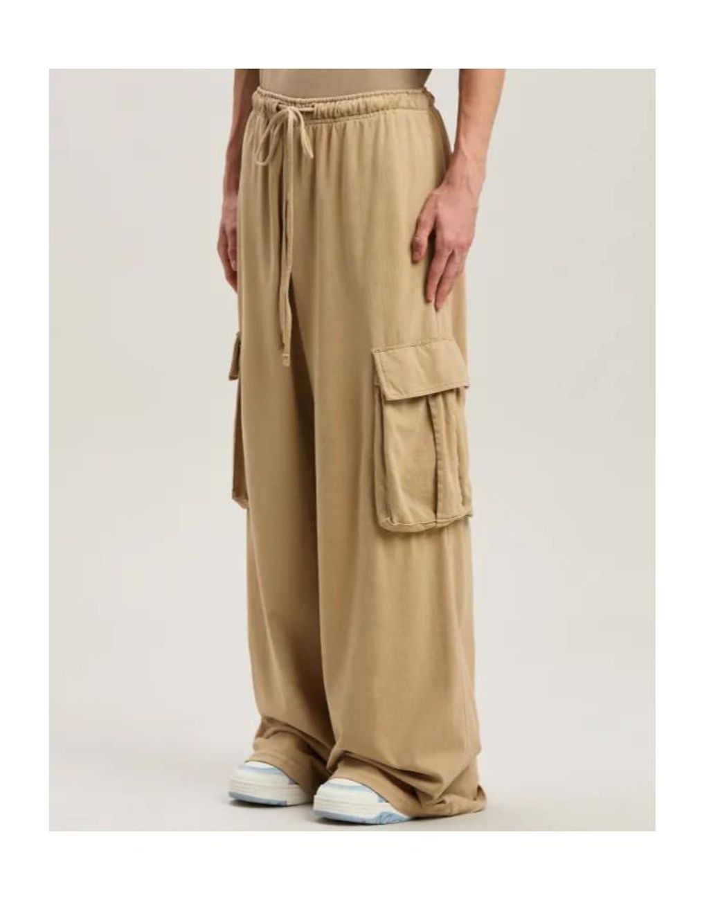 Palm Angels Natural Cargo-Pockets Sweatpants for men