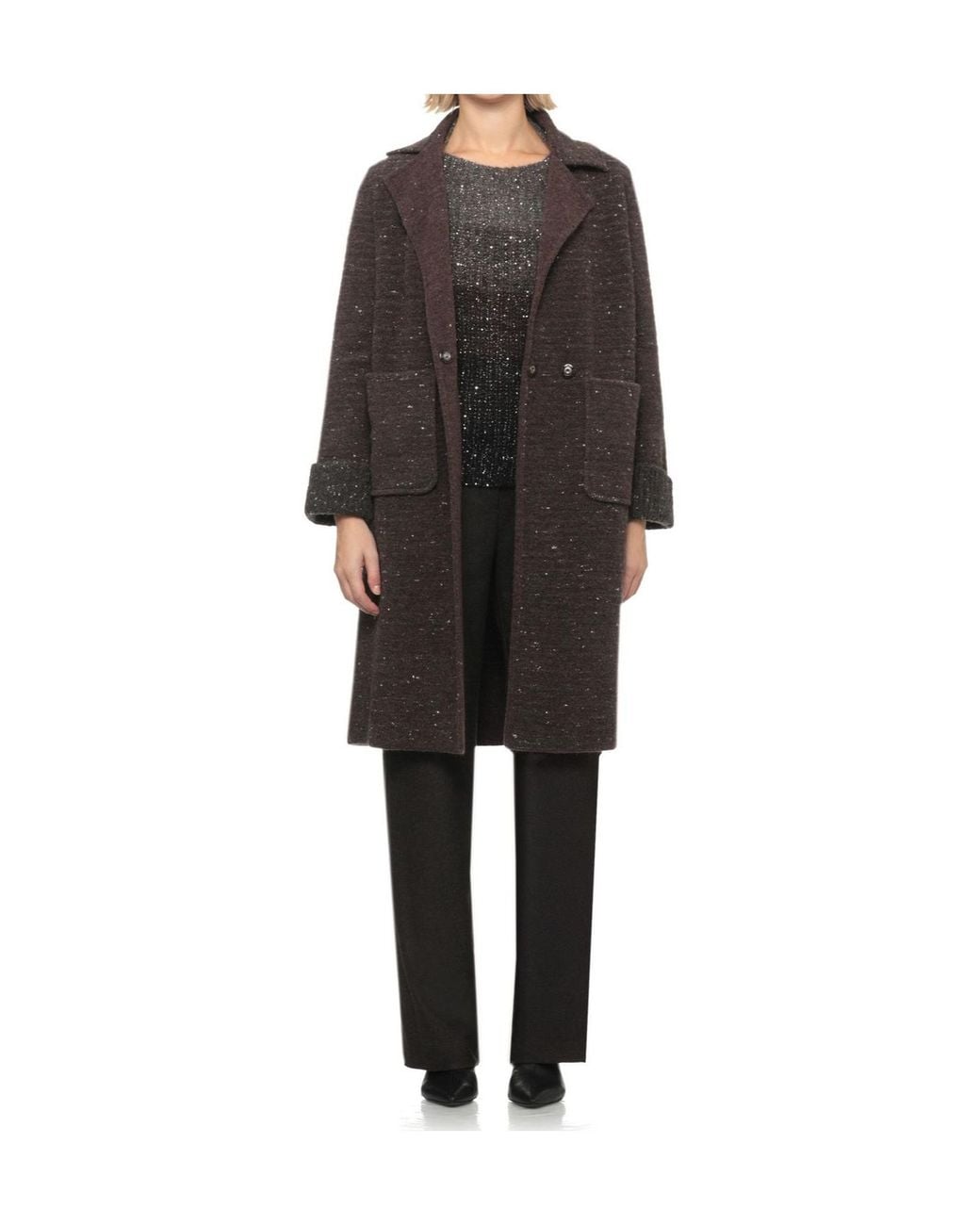 D.exterior Gray Degradé Sequined Knitted Sweater