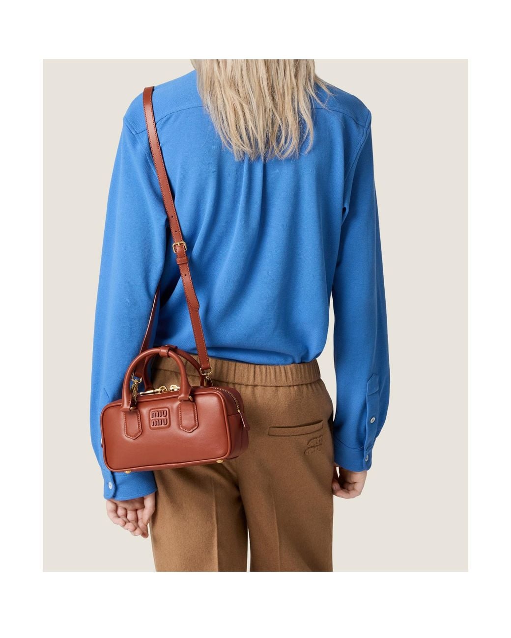 Miu Miu Brown Arcadie Zipped Tote Bag