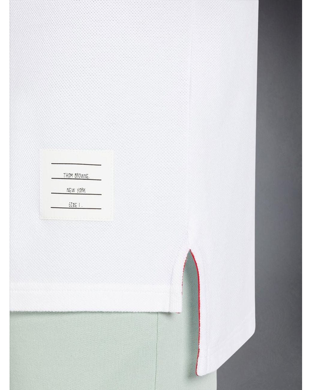 Thom Browne White Bar Short-Sleeved Polo Shirt for men