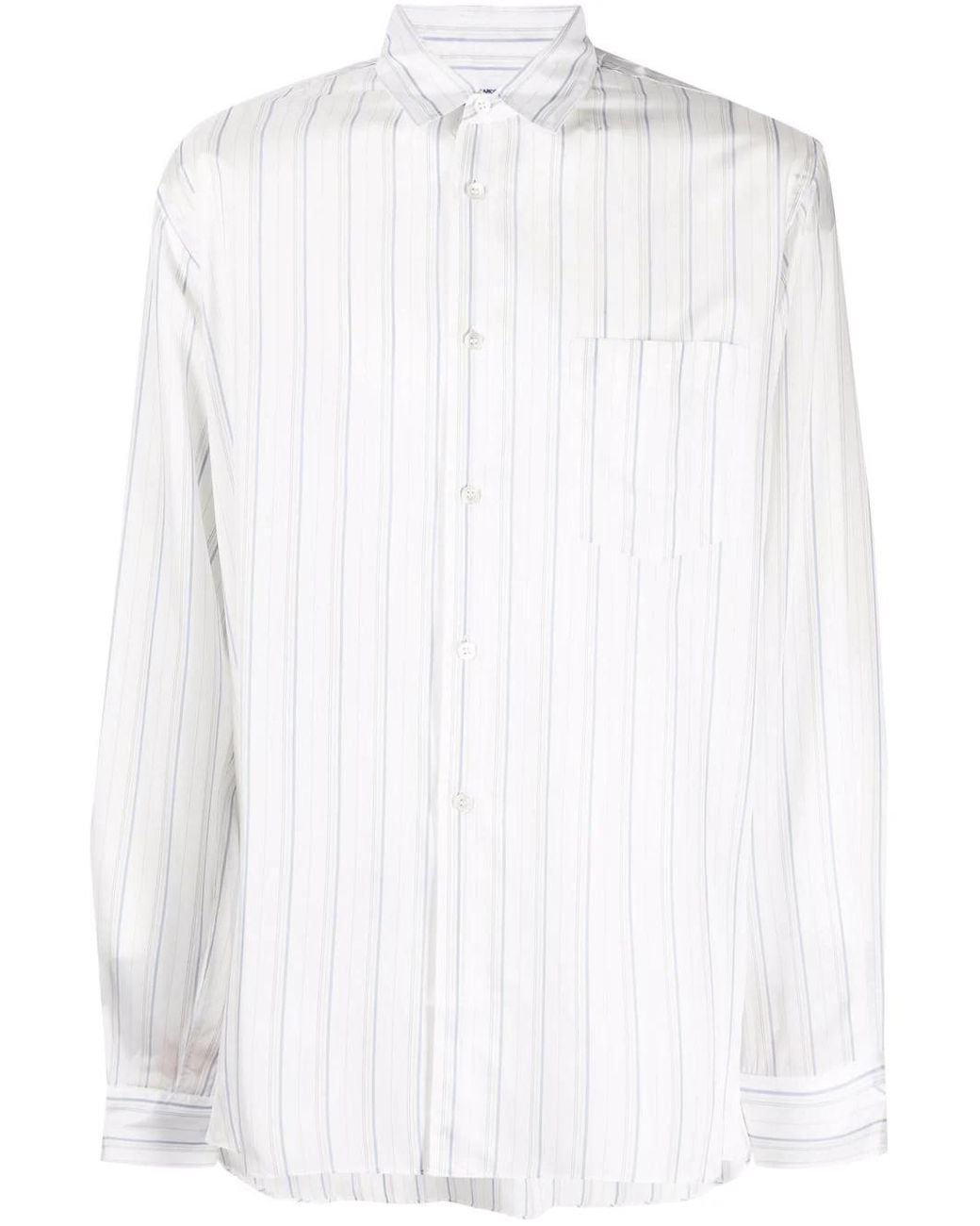 Comme des Garçons White Vertical Stripe-Print Shirt for men