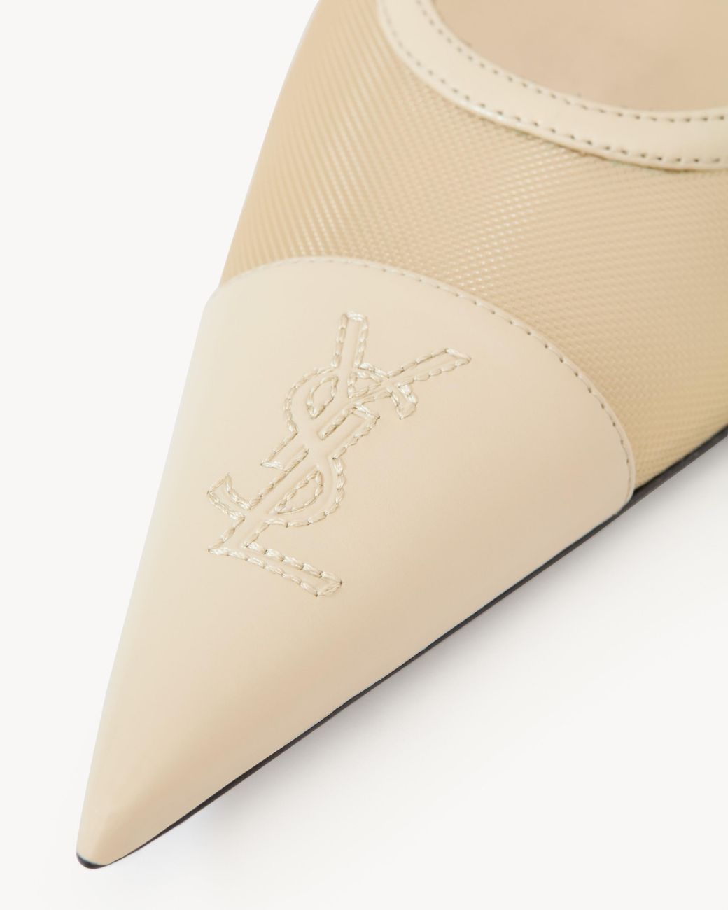Saint Laurent White Renée Slingback Pumps