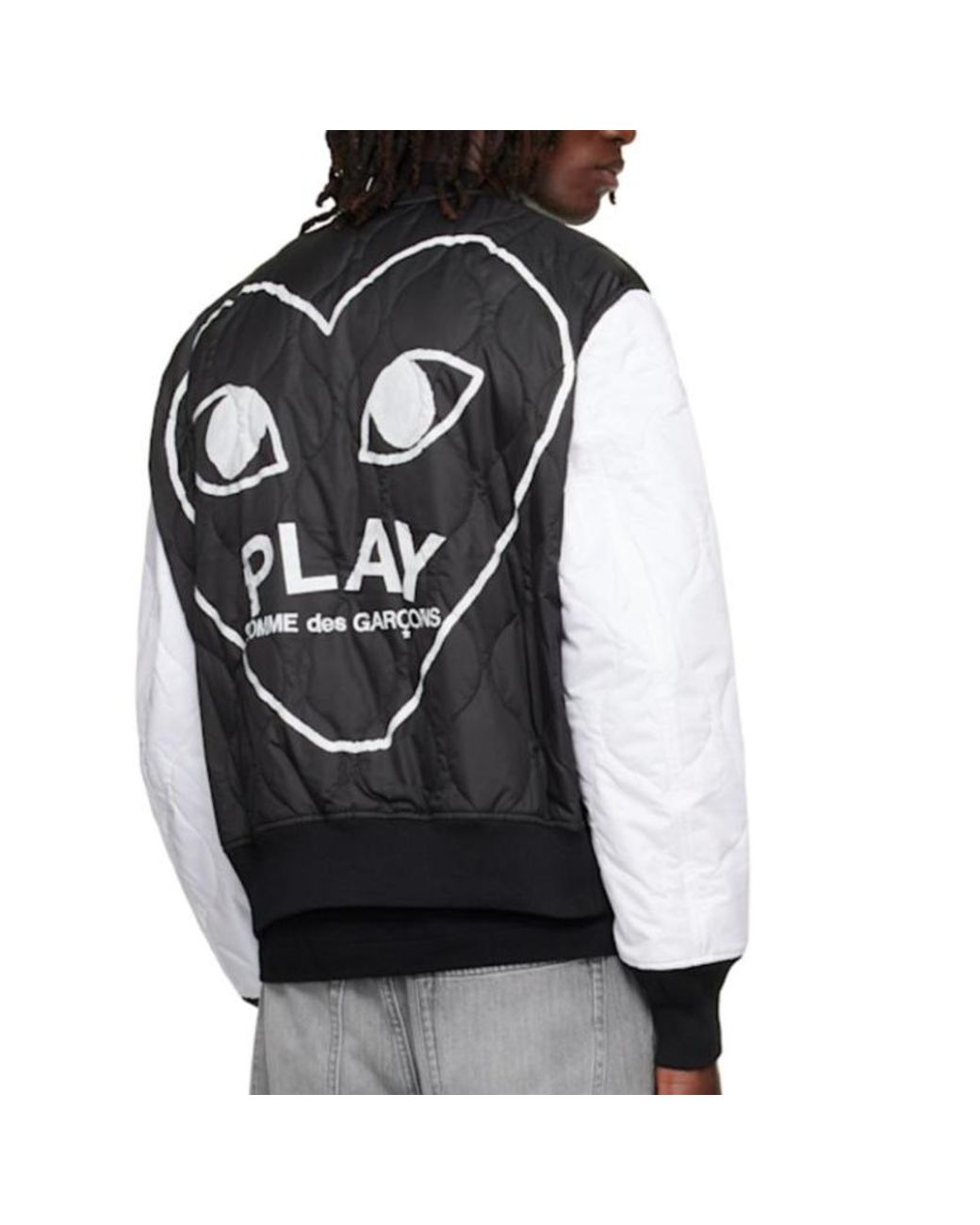 COMME DES GARÇONS PLAY Black Quilted Logo-Print Jacket for men