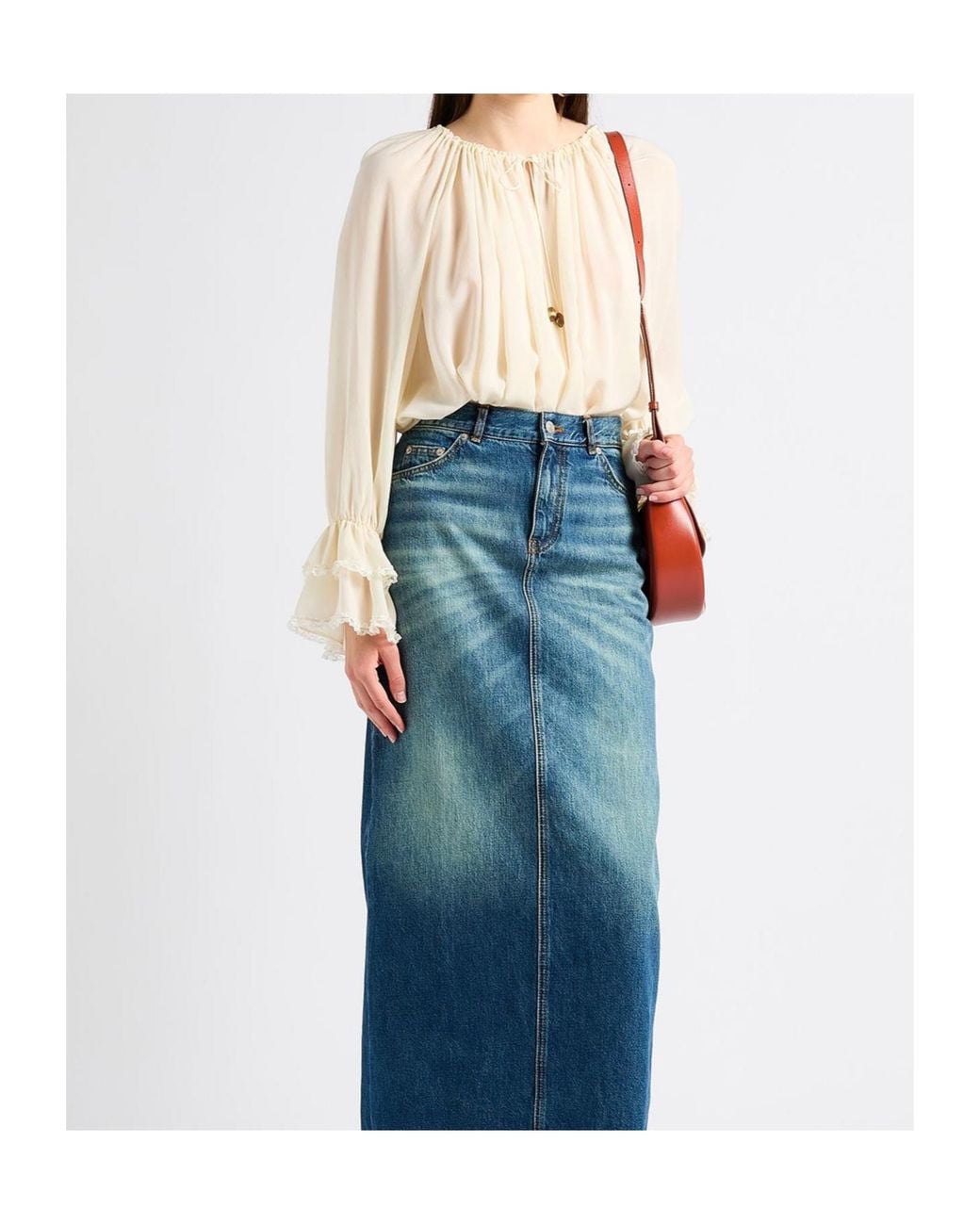 Chloé Natural Bohemian-Style Long-Sleeve Shirt