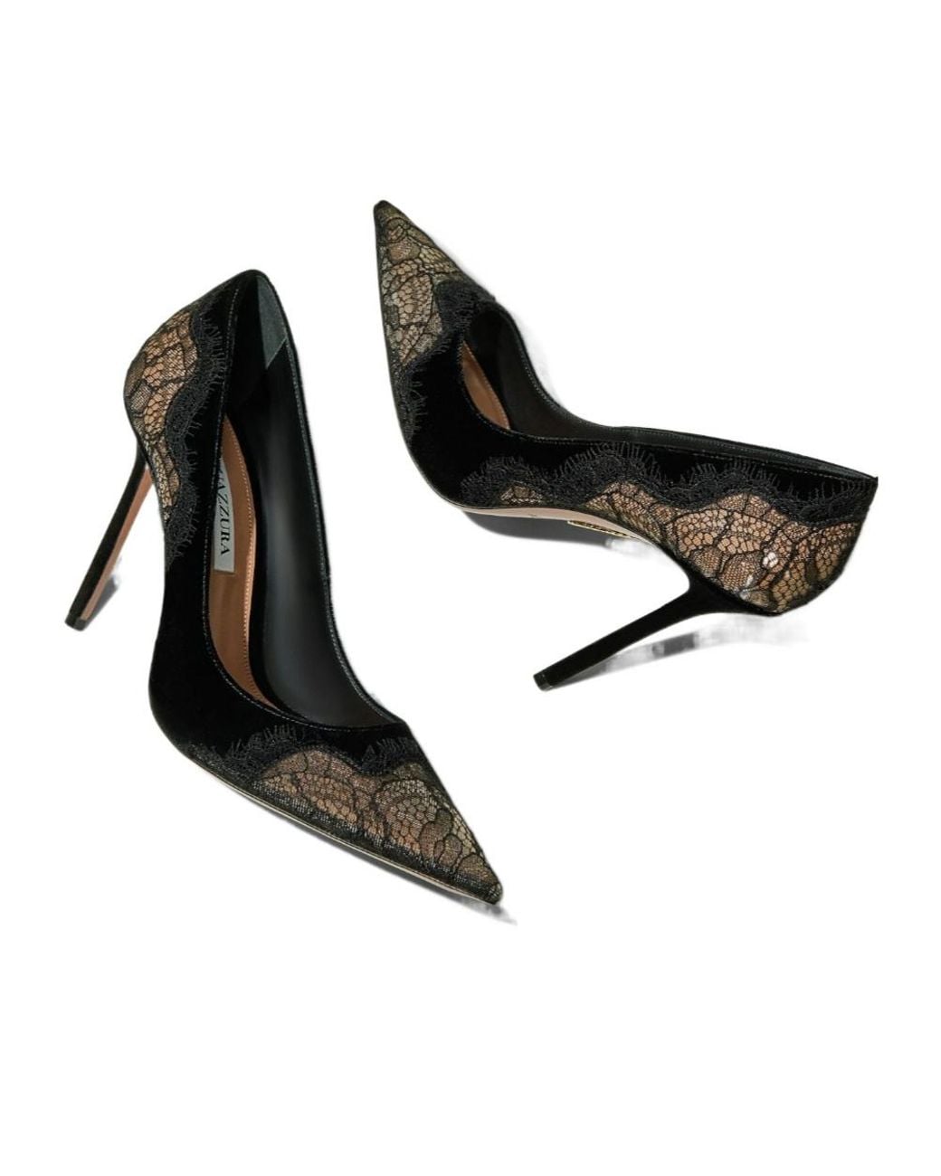 Aquazzura Black Velvet Meadow Pump 105