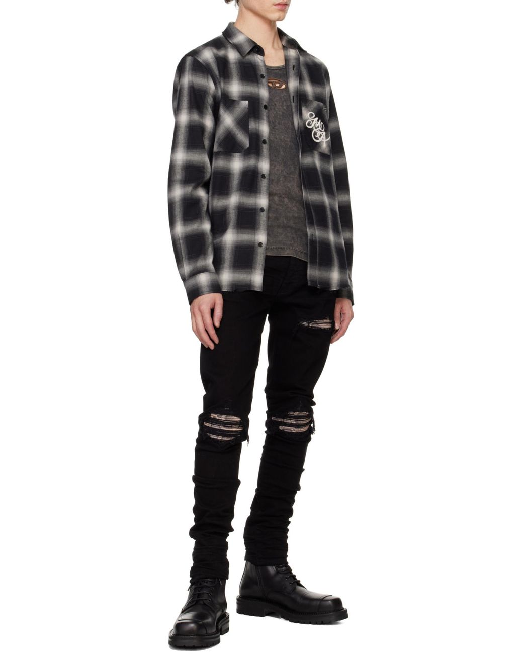 Amiri Black Mx1 Five-Pocket Jeans for men