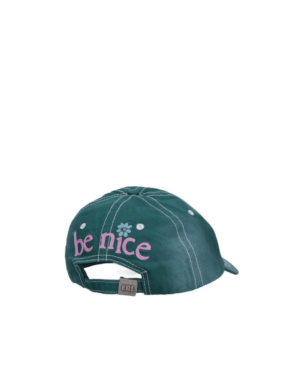 ERL Green Eyelet Detail Embroidered Baseball Cap for men