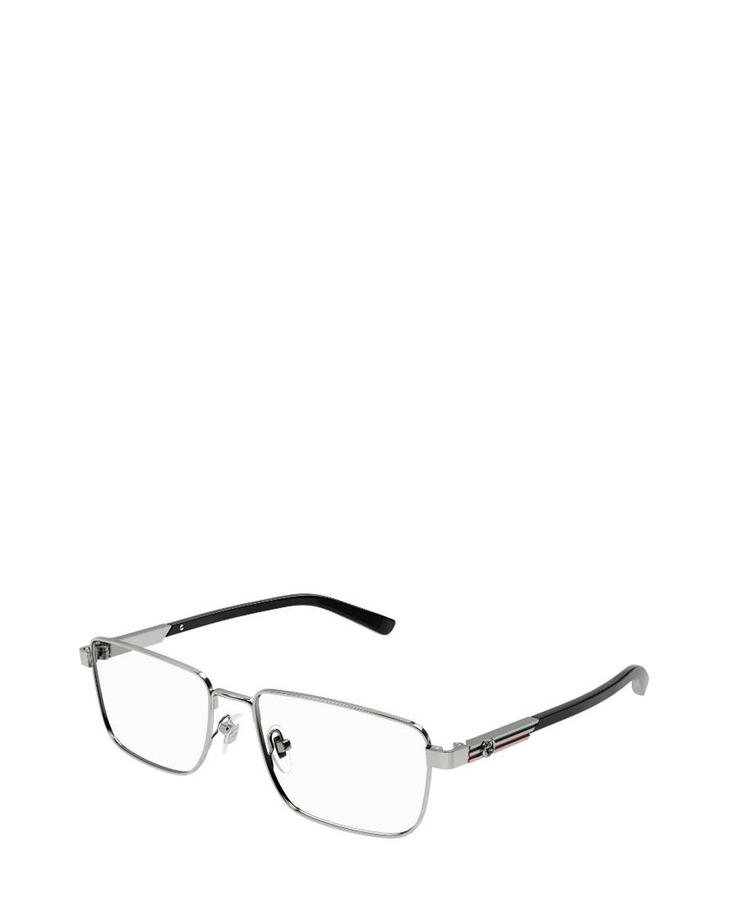 Gucci White Eyewear Rectangular Frame Glasses for men