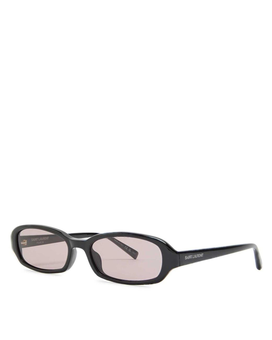 Saint Laurent White Narrow Rectangular Sunglasses
