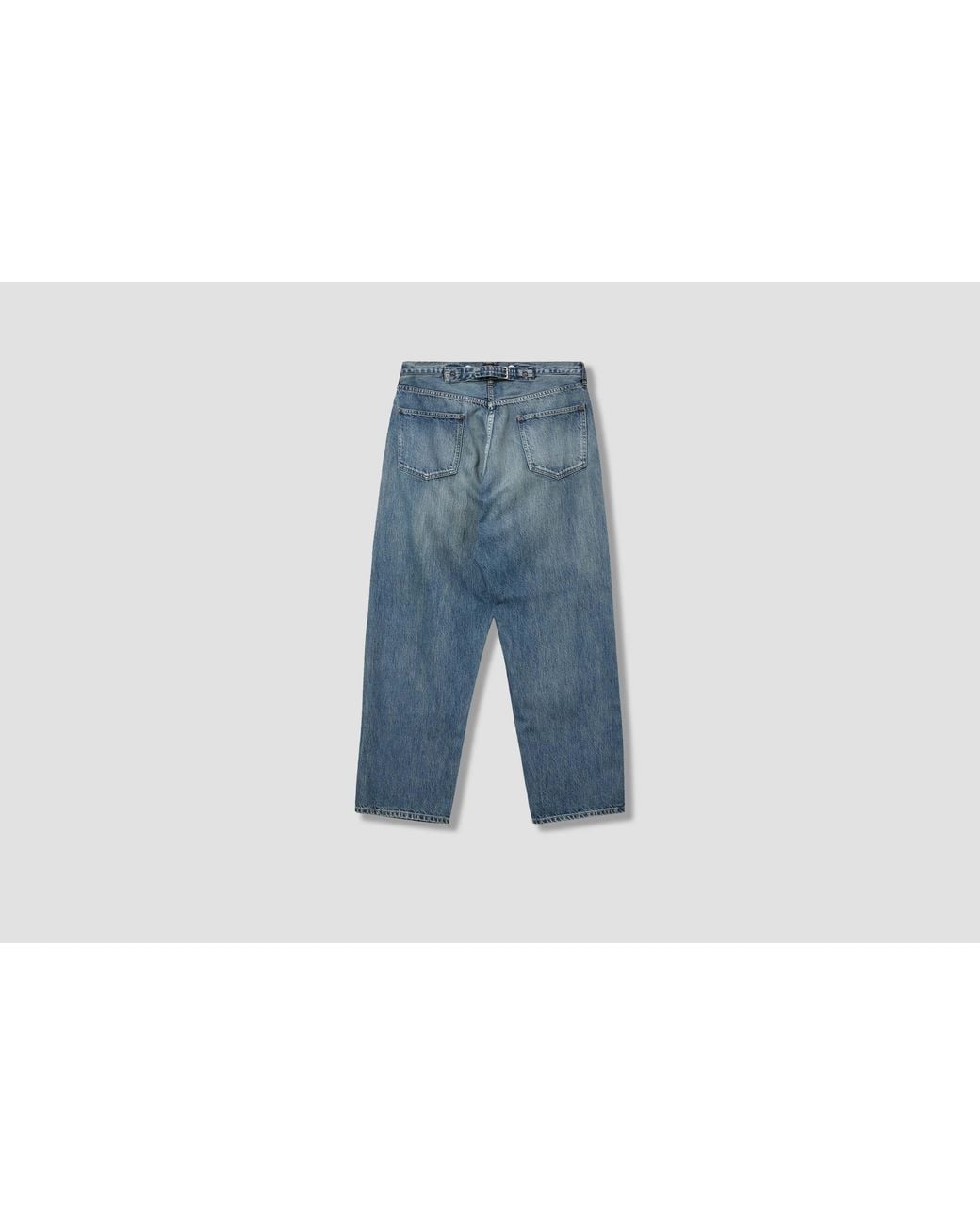 A.PRESSE Blue Washed Wide-Leg Jeans for men