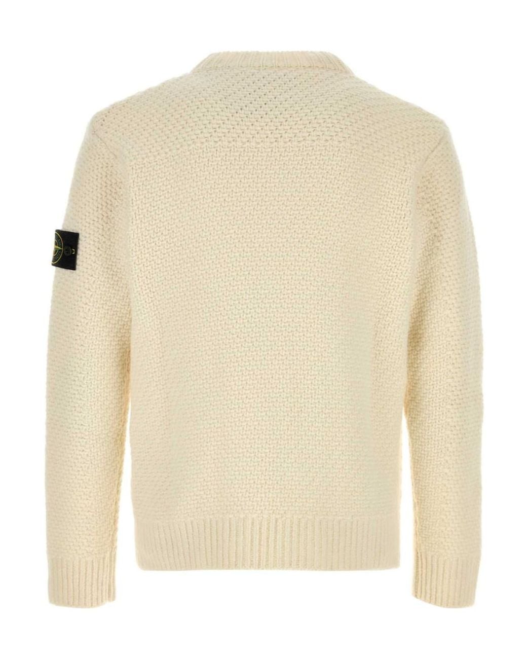 Stone Island Natural Logo Patch Crewneck Jumper for men