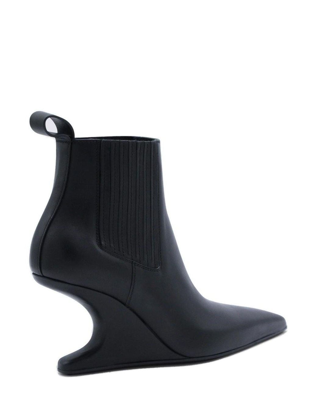 Rick Owens Blue Pointed Toe Ankle Boots