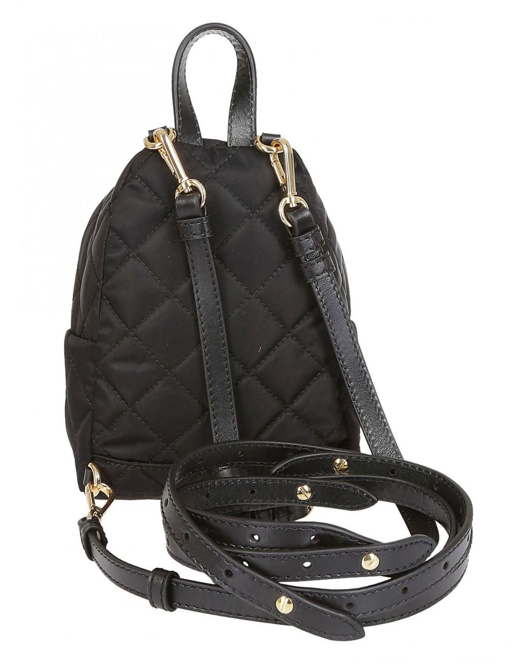 Moschino Black Quilted Logo Mini Backpack