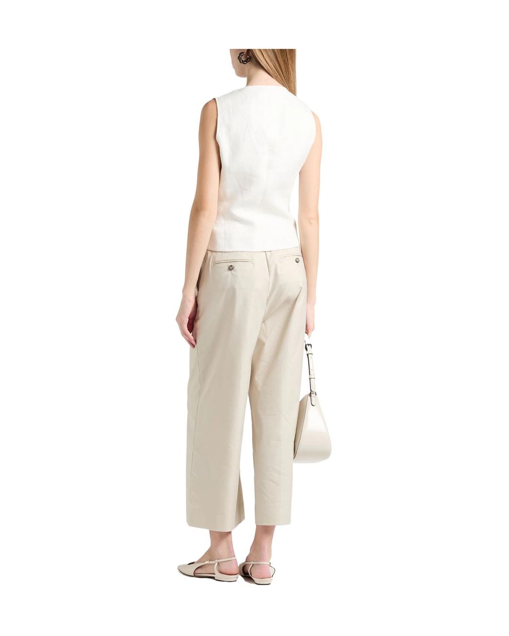 Dolce & Gabbana White Solid Colour Wide-Leg Trousers
