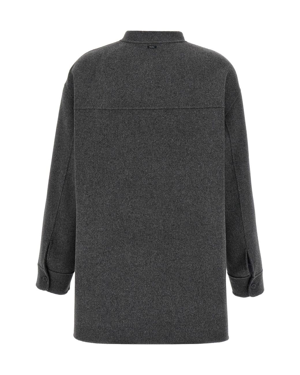 Max Mara Gray 'S Crewneck Button-Up Coat