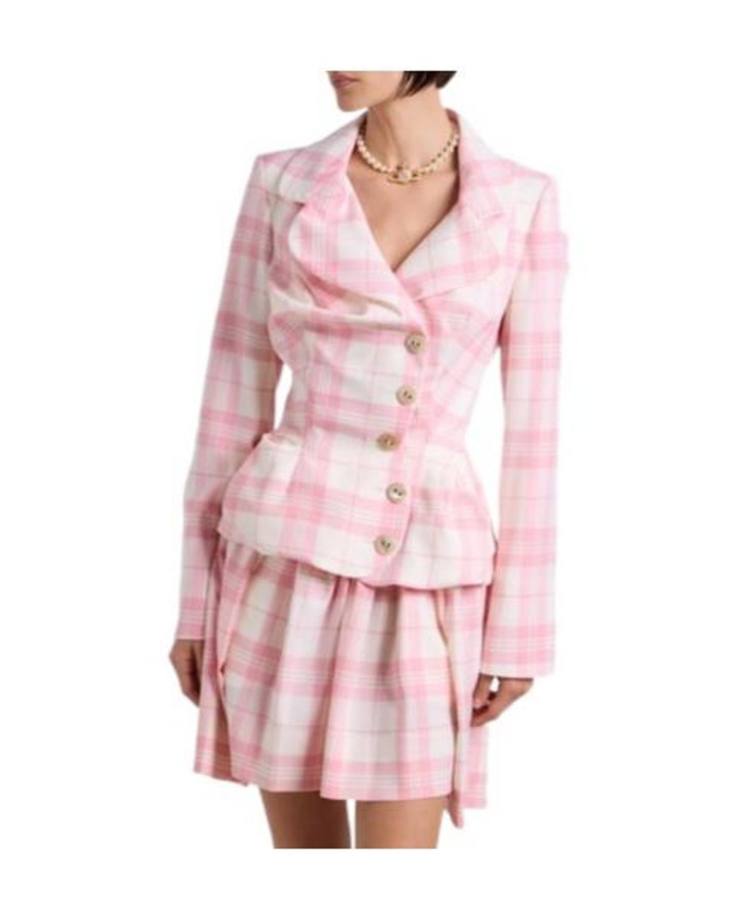 Vivienne Westwood Pink And Checkered Tailored Blazer