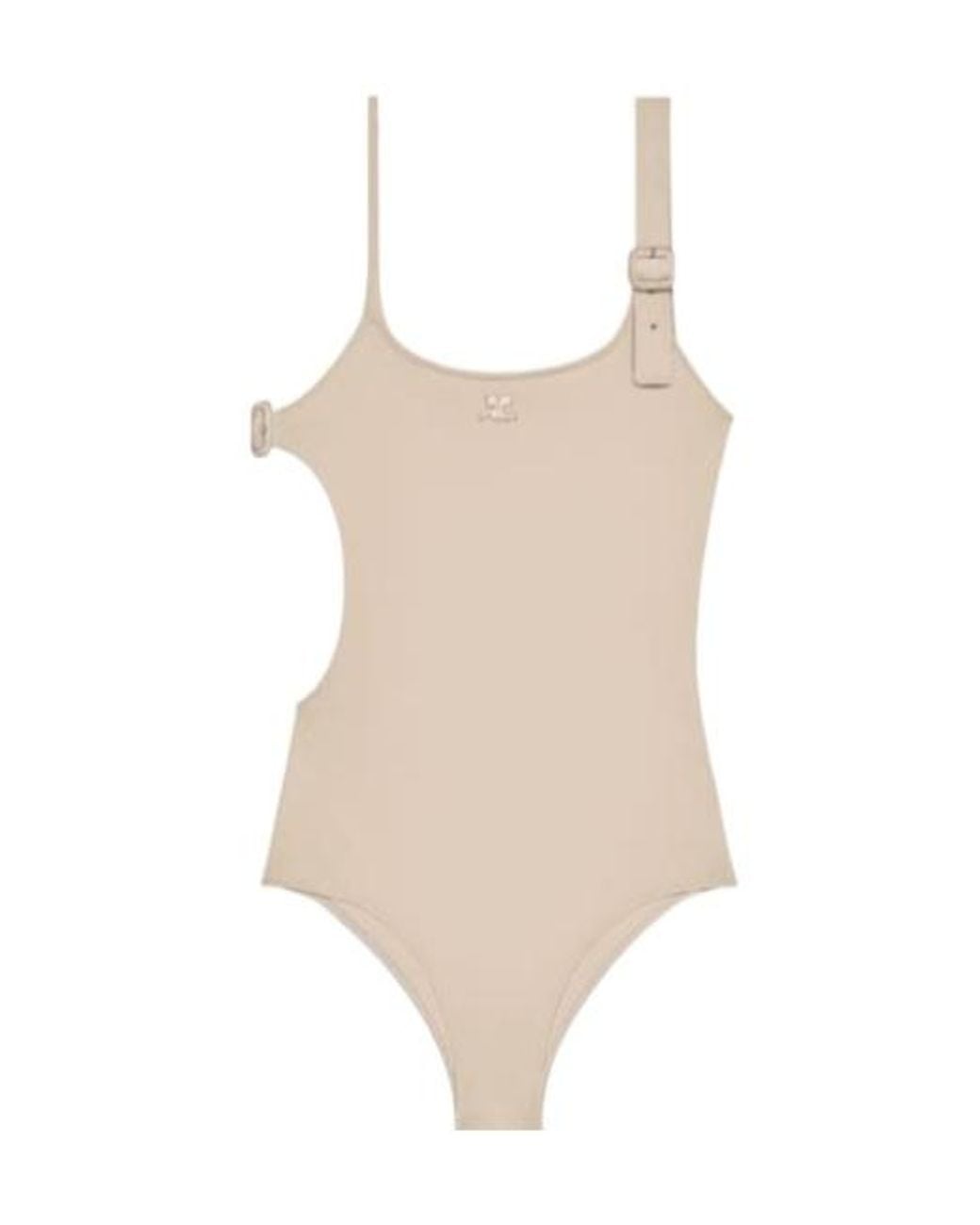 Courreges Natural Courrèges Buckle Cut-Out Swimsuit