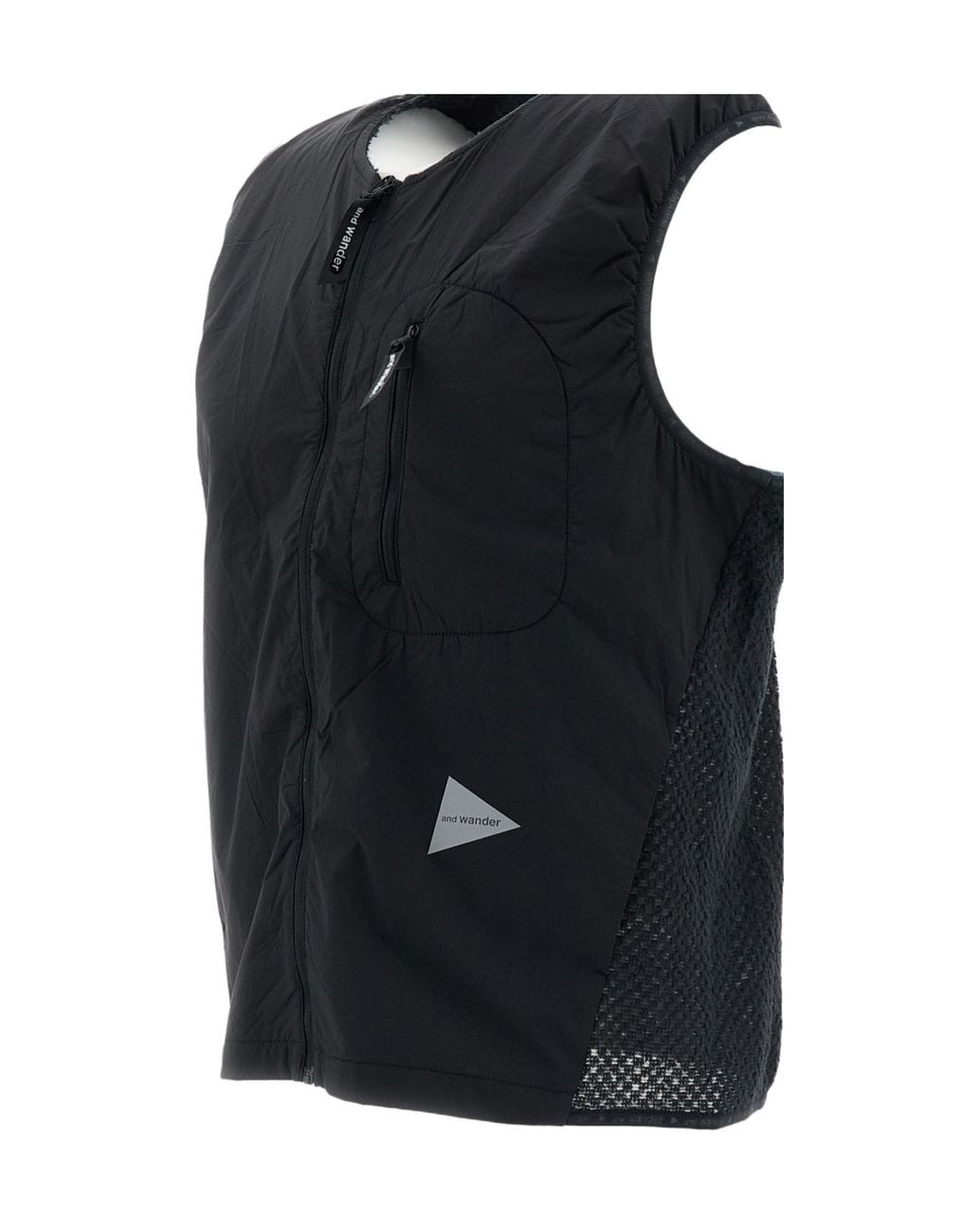 And Wander Black Air Fleece Vest for men