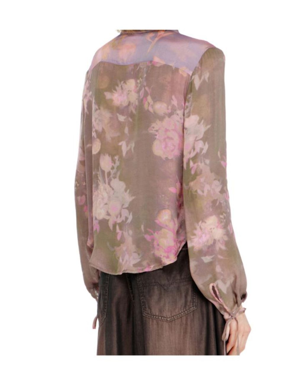 DIESEL Pink Clever Floral Sheer Shirt