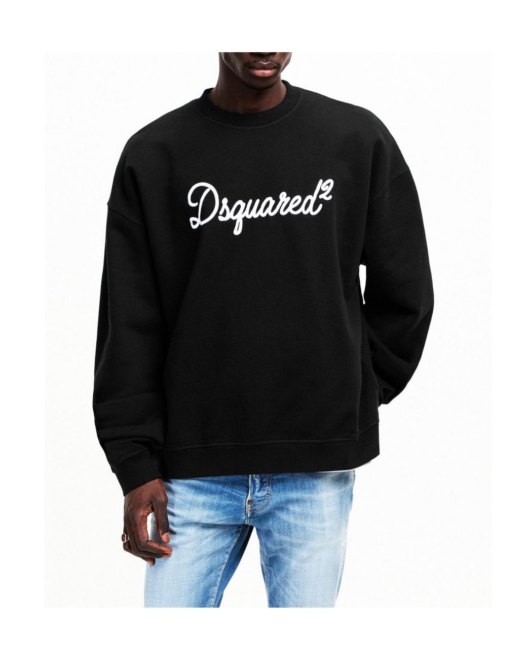 DSquared² Black Big Signature Crew Sweatshirt for men