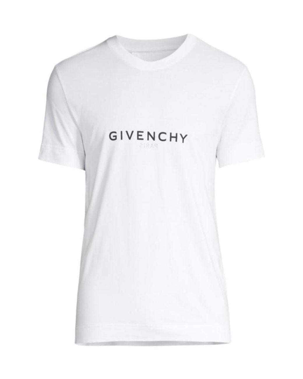 Givenchy White Logo Printed Crewneck T-Shirt for men