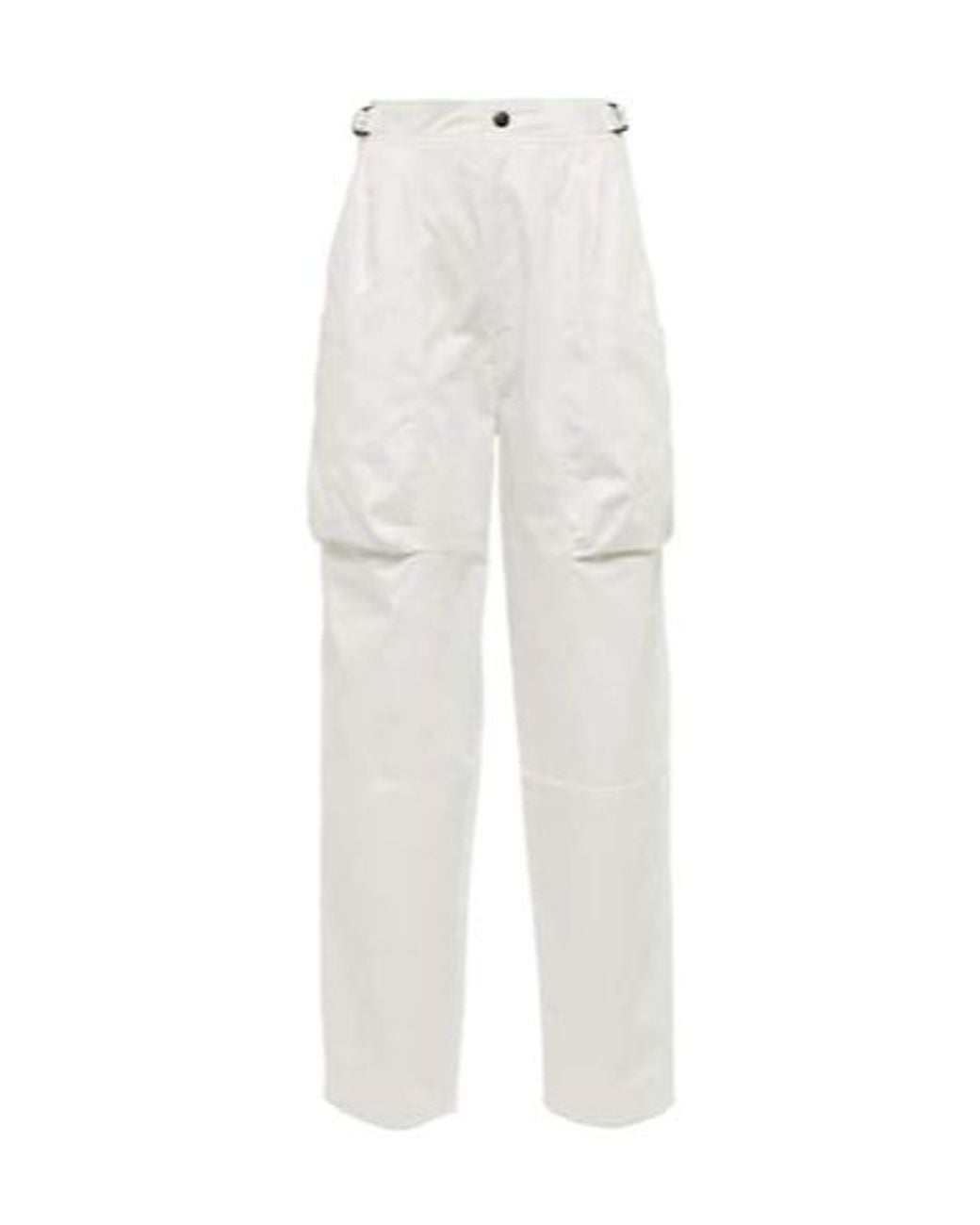 Isabel Marant White High-Rise Tapered Cotton Pants
