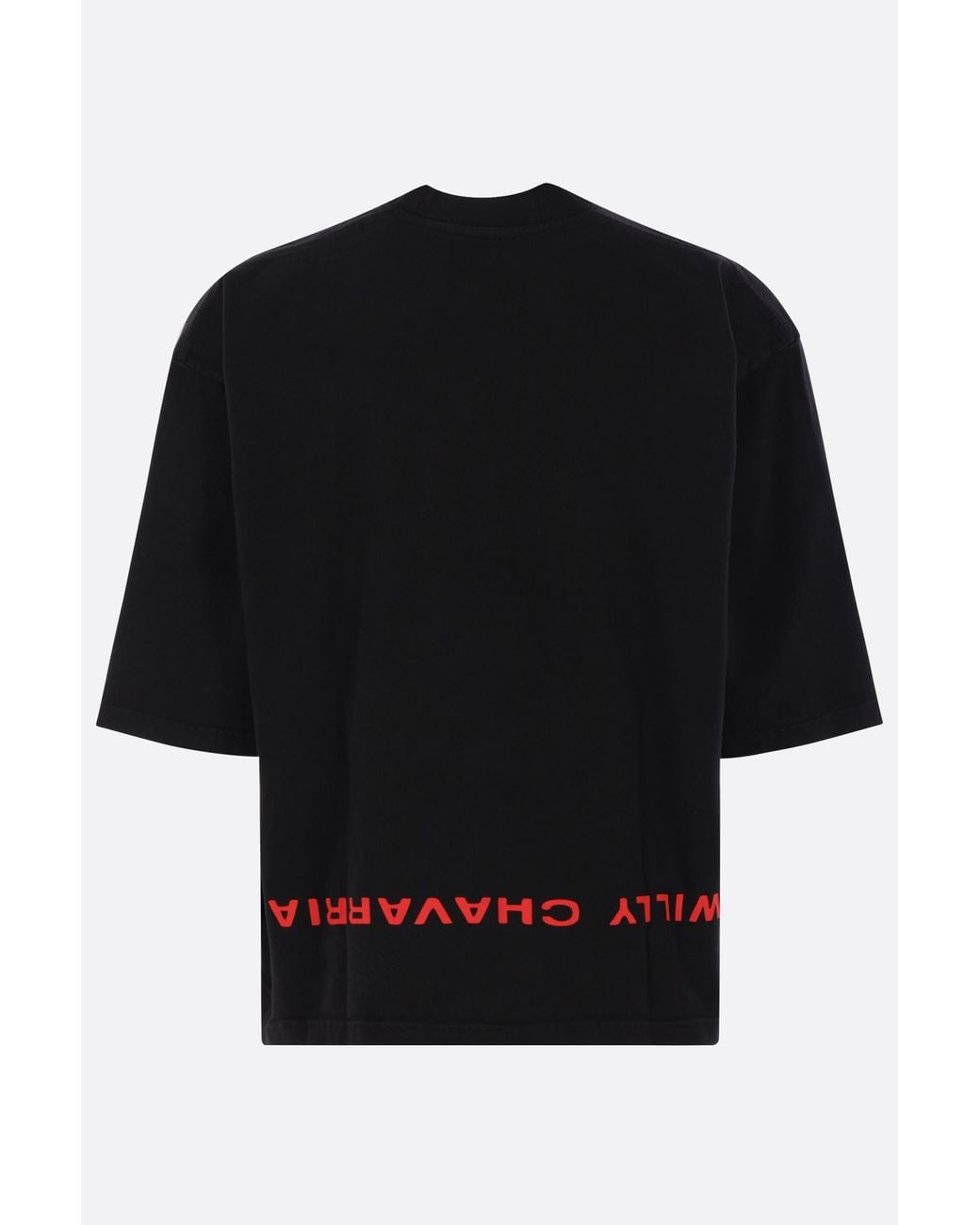 Willy Chavarria Black Welcome To America Oversized T-Shirt for men
