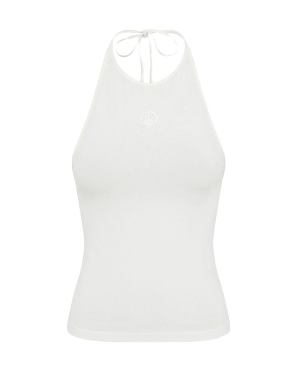 MARINE SERRE White Logo Halter Top