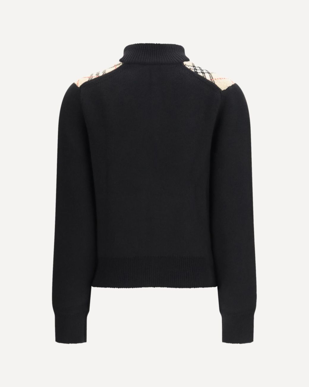 Burberry Black Check Patch Zip-Up Cardigan
