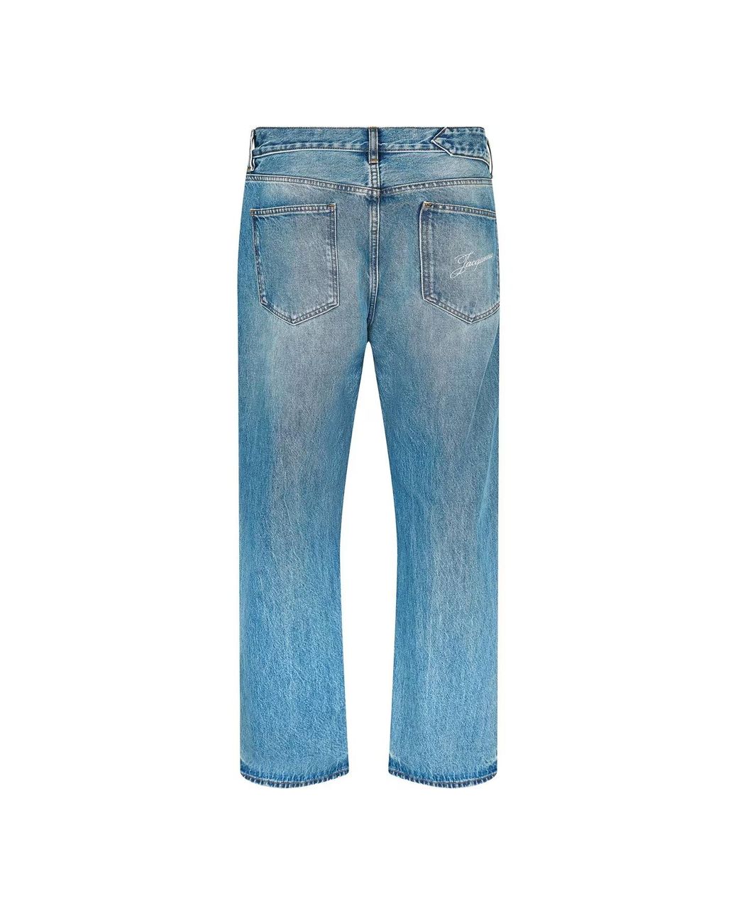 Jacquemus Blue Jacquard Script Straight Leg Jeans for men