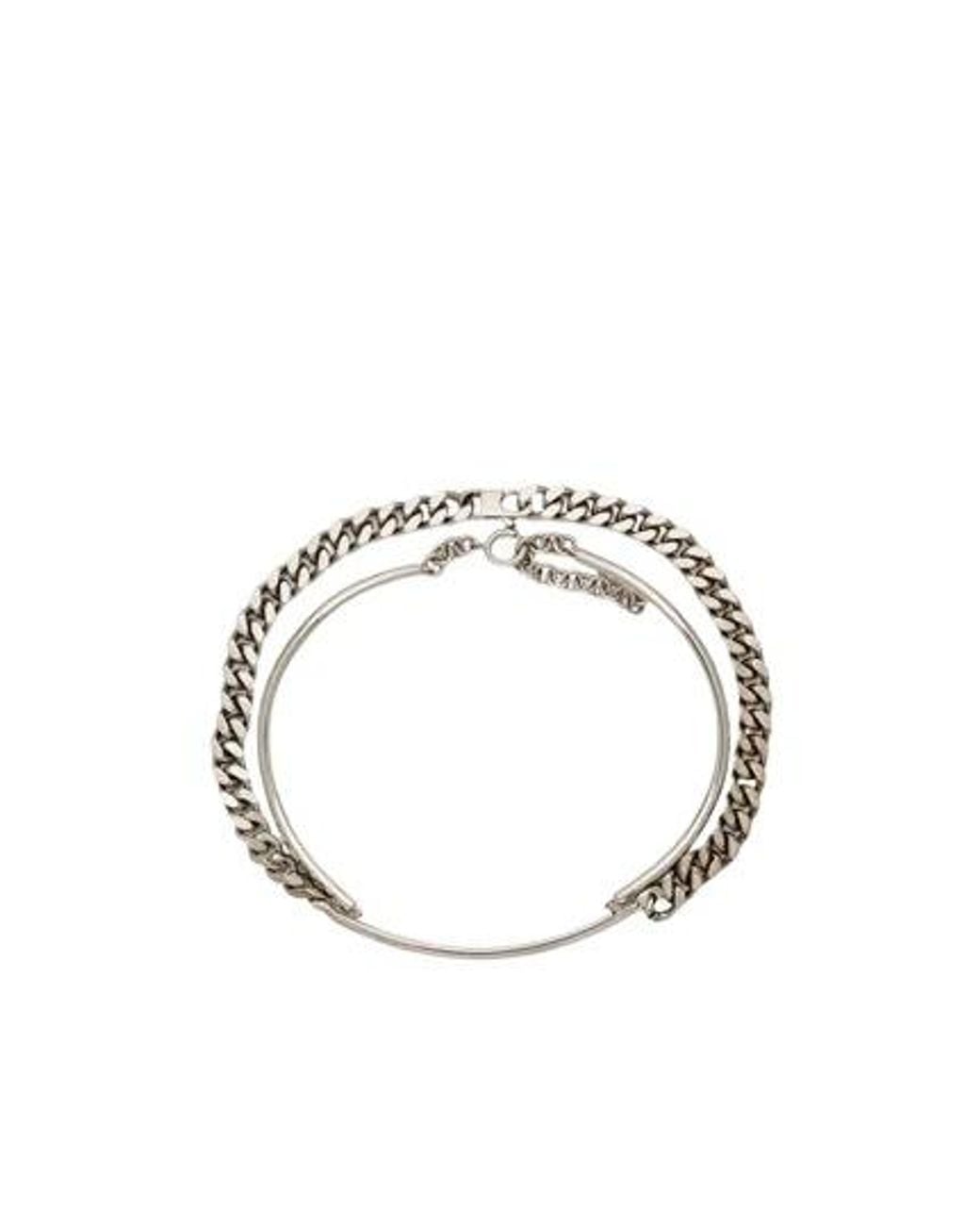 MM6 by Maison Margiela Metallic Double-Layered Metal Necklace