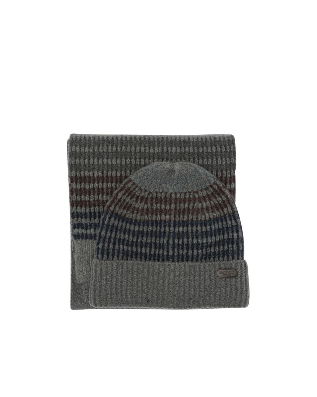 Barbour Black Branton Beanie And Scarf Gift Set for men
