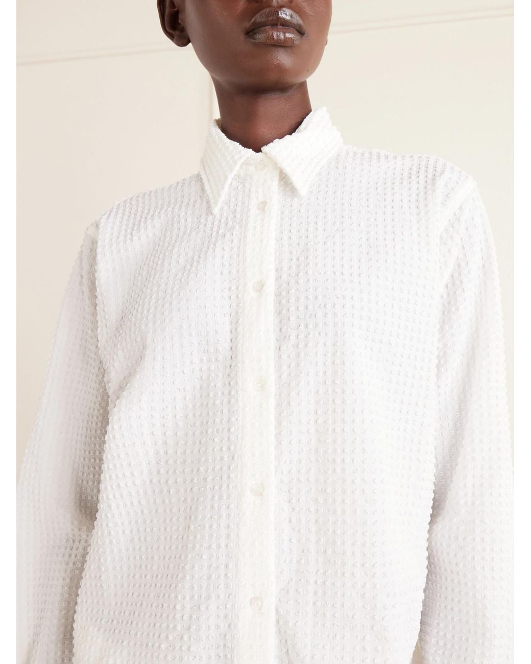 Hunza G White Lightweight Sun-Protective Shirt