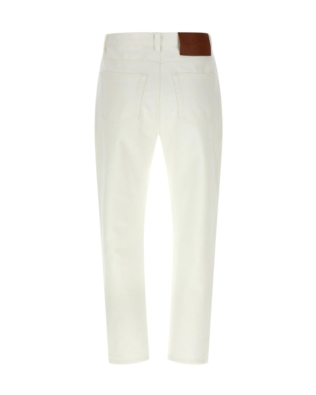 Victoria Beckham White High-Waist Cropped Jeans