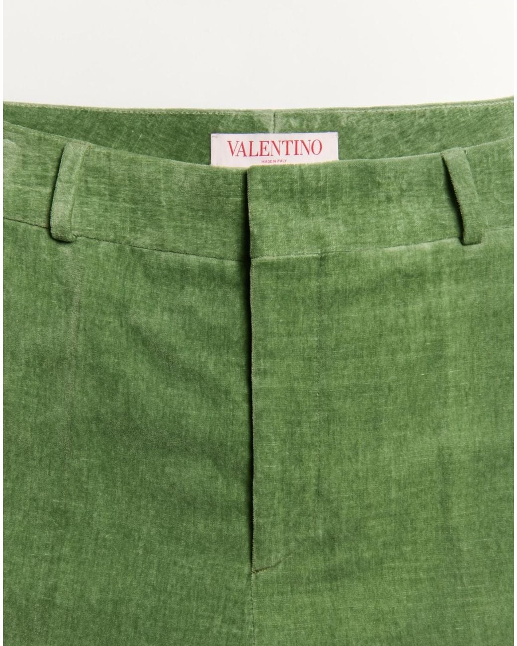 Valentino Green Jacquard-Hem Straight Leg Trousers for men