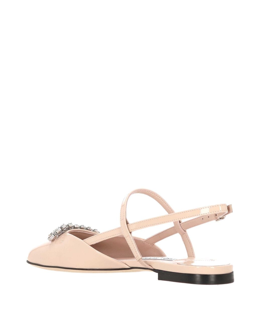 Jimmy Choo Natural Belinda Crystal Flat Sandals