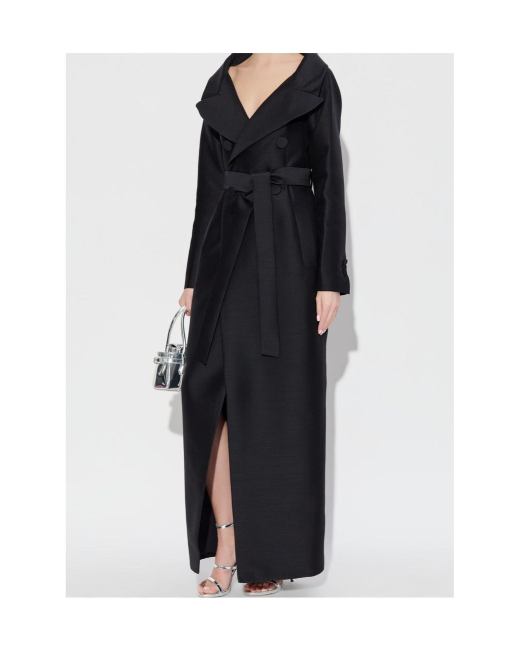 DSquared² Black Double-Breasted Long Coat