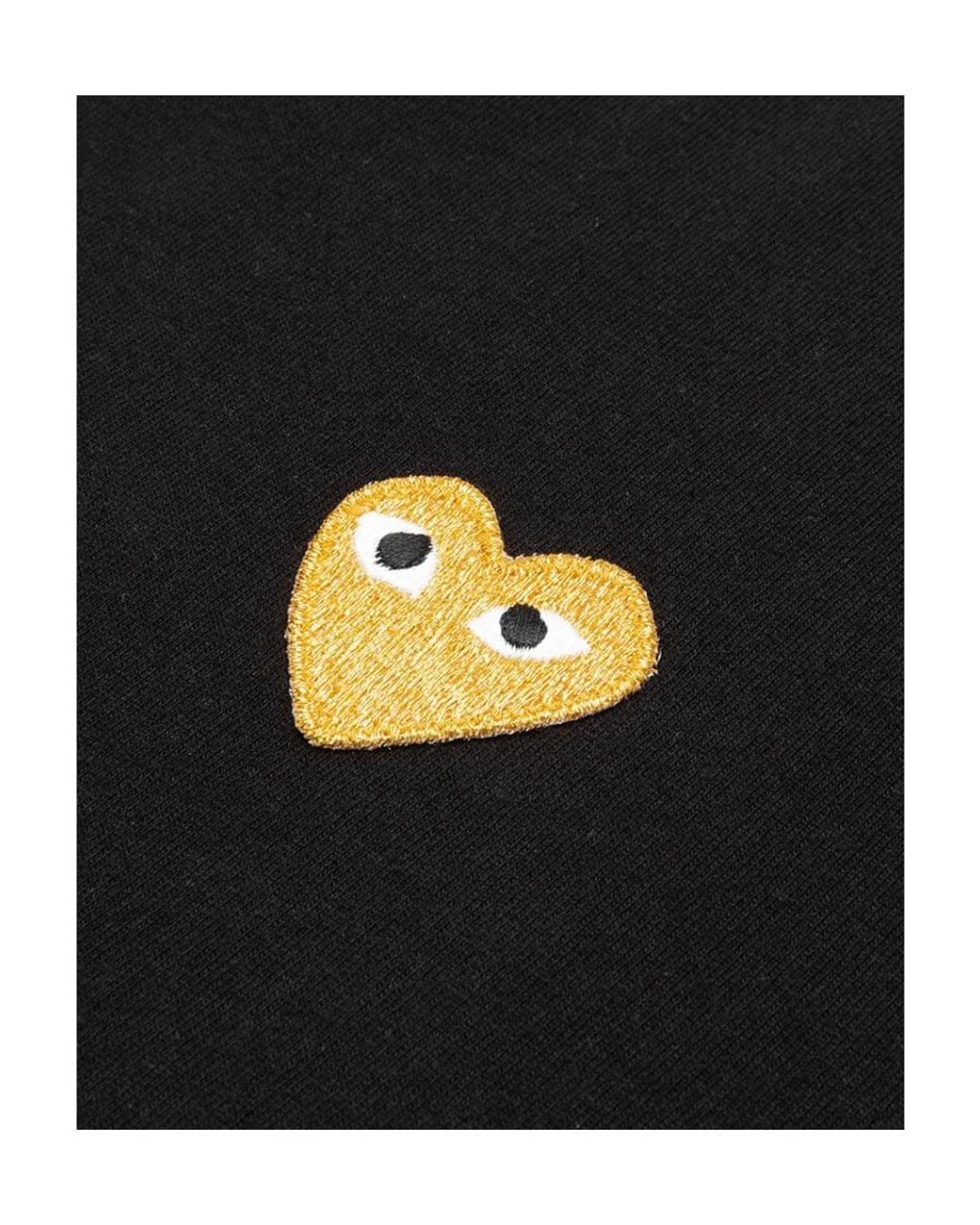COMME DES GARÇONS PLAY Black Logo-Embroidered Crew Neck T-Shirt for men