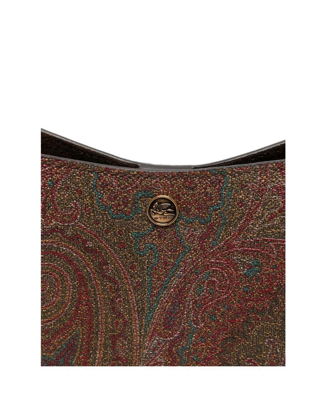 Etro White Paisley Bucket Shoulder Bag