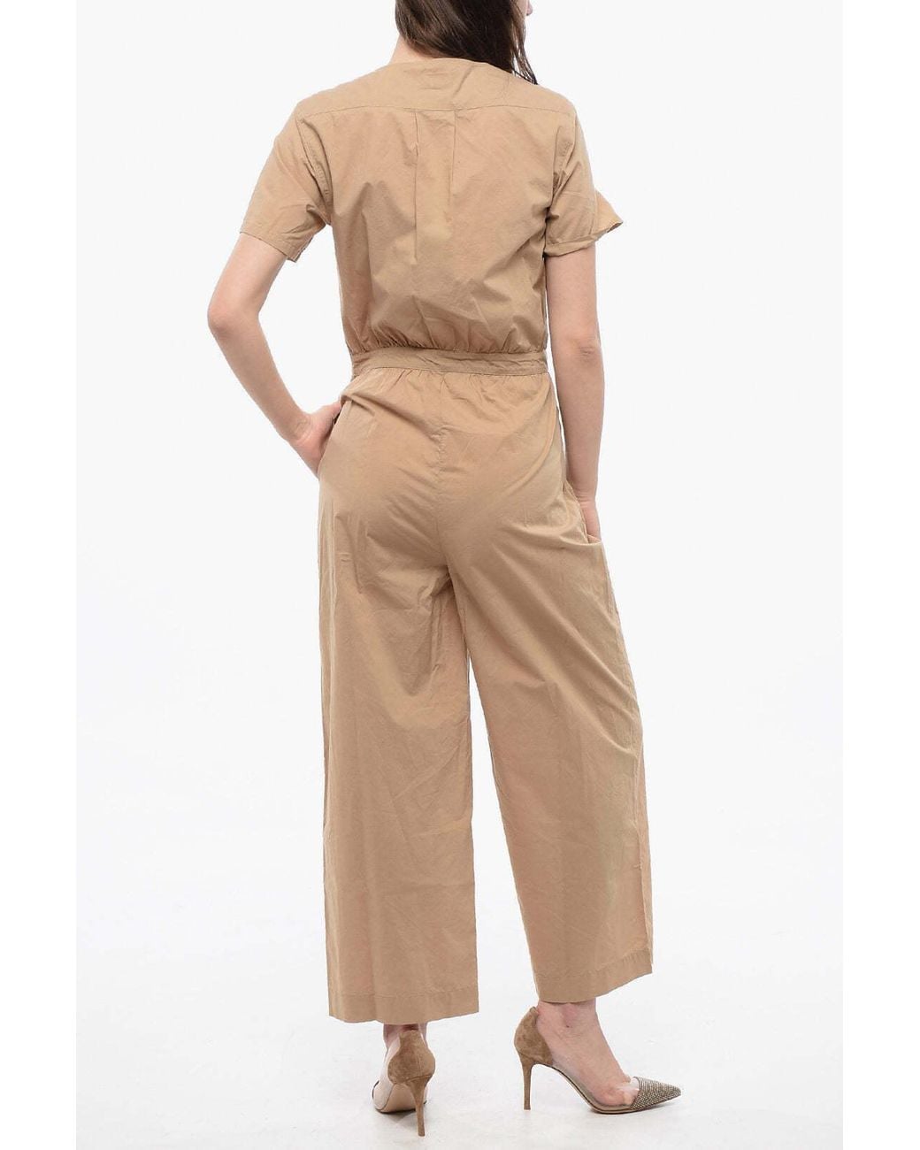 Woolrich Natural Short-Sleeve Jumpsuit