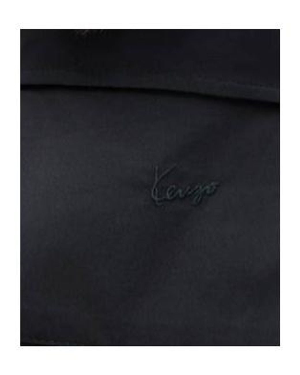 KENZO Black Floral Embroidered Cropped Shirt