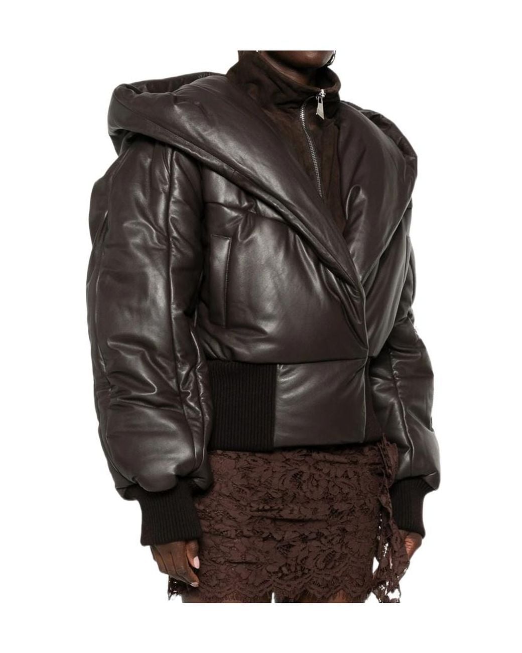 The Attico Brown The Zip-Up Bomber Jacket