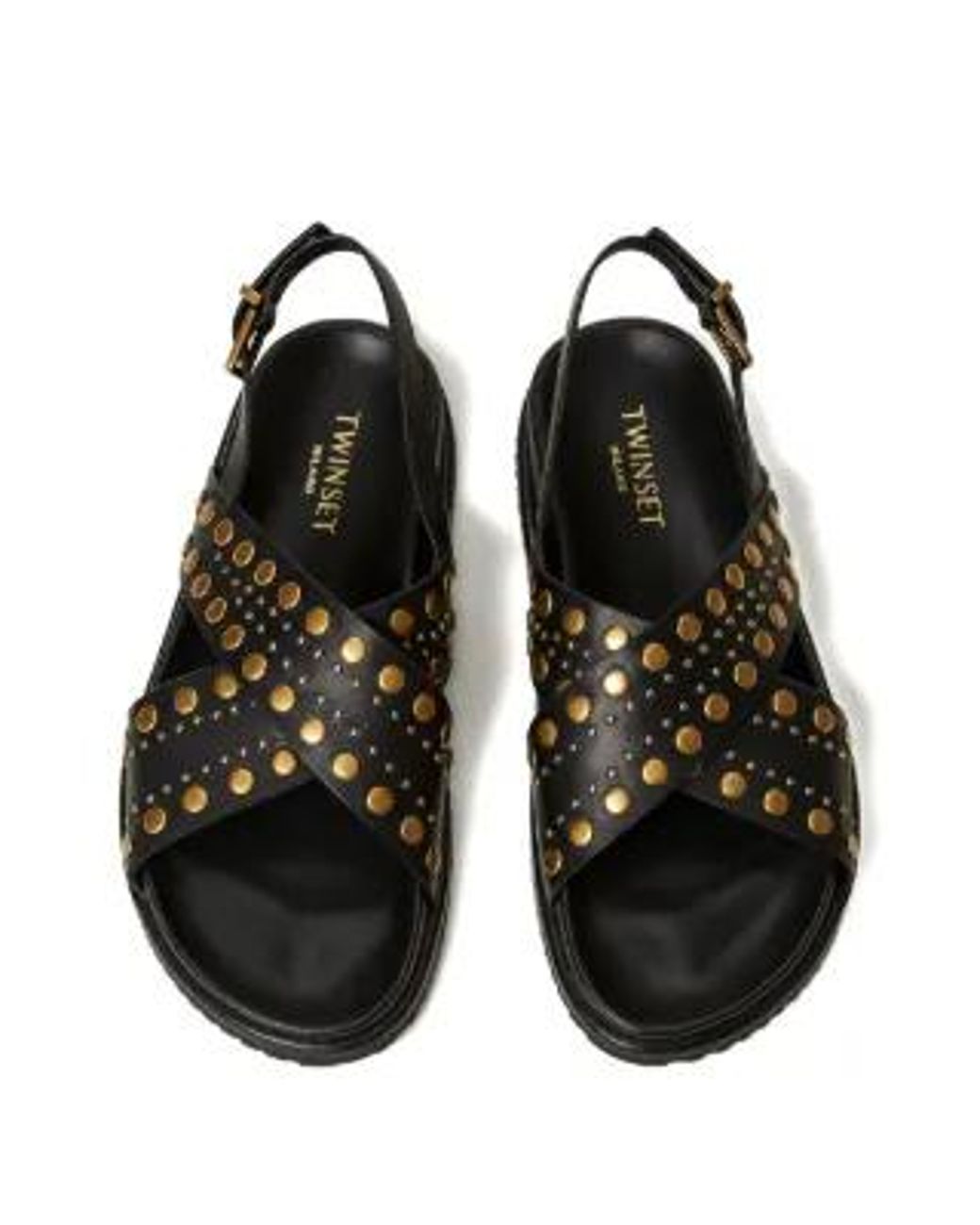 Twinset Black Crossover Strap Sandals