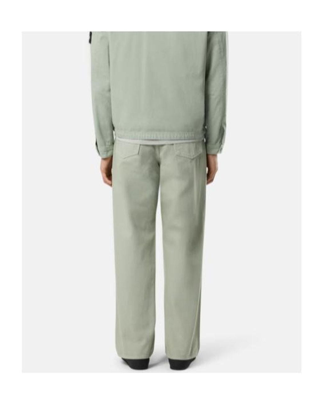 Stone Island Green Loose-Fit Five-Pocket Jeans for men