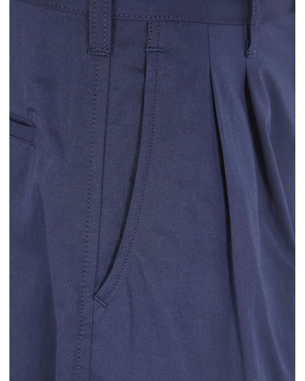 Comme des Garçons Blue Pleated Panelled Trousers for men