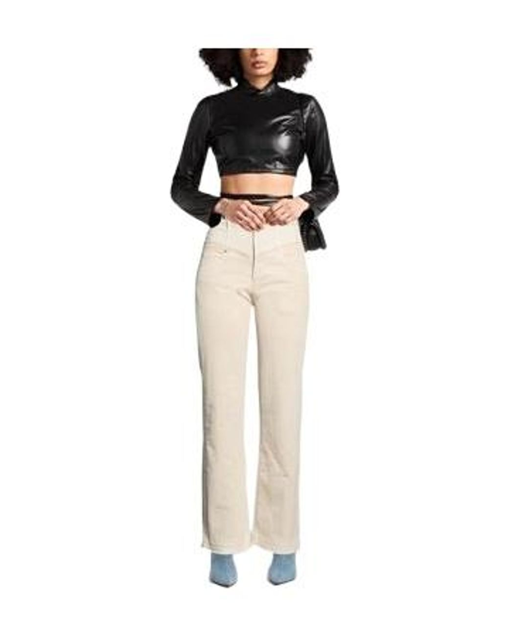 Isabel Marant Natural High-Waisted Straight-Leg Jeans
